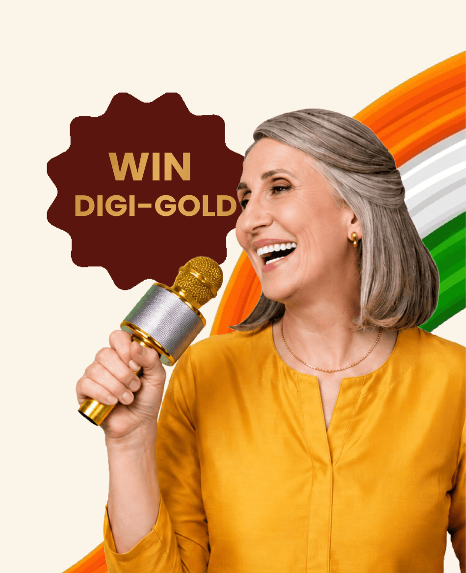 A smiling woman singing with a microphone for the Khyaal Karaoke Contest
