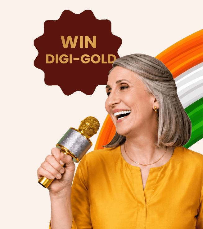 A smiling woman singing with a microphone for the Khyaal Karaoke Contest